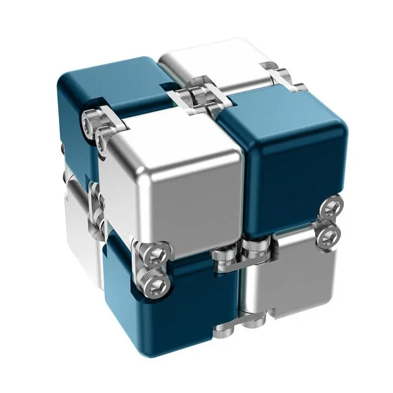 Magic Cube Relieve Aluminum Alloy Metal Stress Relief Infinity Cube Handheld Fidget Toy ...