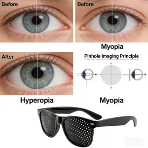 Unisex Pinhole Glasses Anti- Myopia AstigmatismGlassesMen's Women's Vision Improvement StrabismusCorrectionFatigue Glasses correction eye fatigue astigmatism black men lightweight eyewear for sunglass eyestrain anti-eye strain