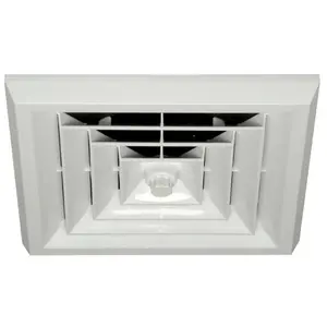 Havaco Quick Connect HT-G6B-S1 White Square Ceiling Diffuser with 6 in. Boot