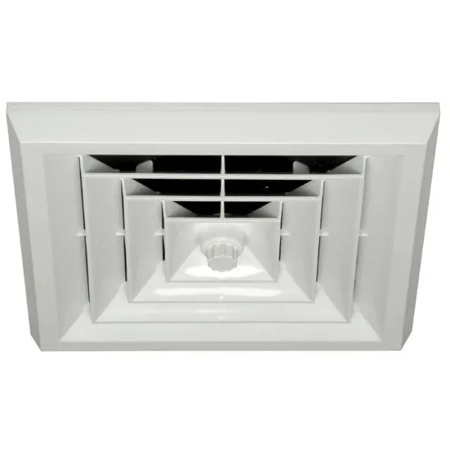 212 MAIN Havaco Quick Connect HT-G6B-S1 Paintable White Square Ceiling Diffuser - 6 in. Boot, with Custom Graphics, for Indoor Bedroom Ventilation