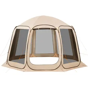 [Bellemave]  Screen House Tent, Pop Up Screen Tent, Portable Screened in Canopy with Carry Bag, Netting Sides, Ground Stakes, for Garden, Patio, Backyard, Outdoor Activities, Beige