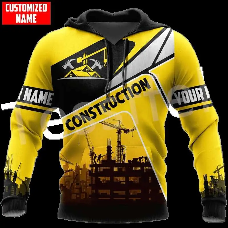 NewFashion Construction Worker Architect Operator Retro Harajuku 3DPrint Men/Women Unisex Pullover Casual Funny Jacket Hoodies 8