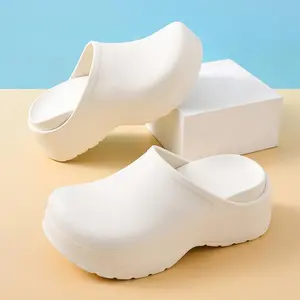 EVA Toe Closed Chunky Slippers Shoes for Women Waterproof Water Shoes Summer Platform High Heel Slippers Sandals Shoes