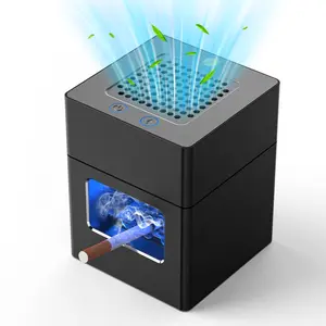 Aluminum Housing Smokeless Ashtray, Multifunctional 3 in 1 Smoke Ashtray with Cigarette Lighter & USB Rechargeable, HEPA Filter Reduce Smoke, Home or Office Black