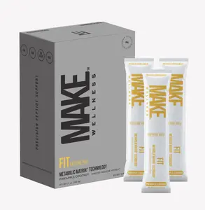 MAKE FIT Caffeine Free by MAKE Wellness Pineapple Coconut Drink with Proprietary Metabolic Matrix Technology for Performance Recovery & NAD+ Boost