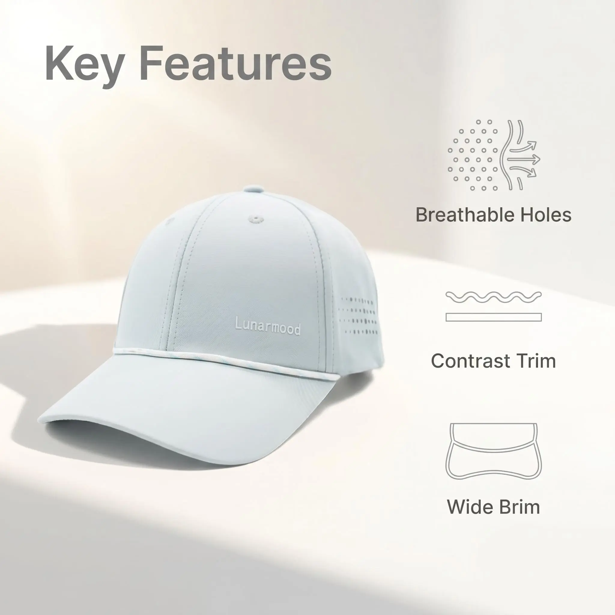 GUANHUA Unisex Adult Quick-Dry Casual Sport Baseball Cap - Lightweight, Breathable, Mesh Ventilation, Wide Brim Sun Protection, Contrast Trim, Buckle Closure, Soft Polyester, Fitted Free Size, Hand Wash Only, Letter Design, School Outdoor Hiking Hats camp