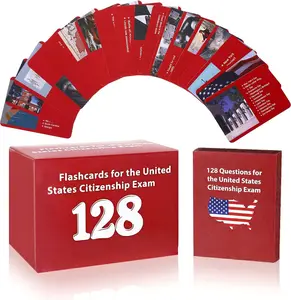 US Citizenship Flash Cards 2026, 128 USCIS Civics Questions & Answers, Civics Test Flash Cards, English Literacy Card for Naturalization Test, Naturalization Exam Prep Study Essential Tool