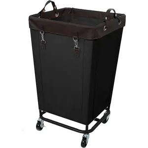 160L Laundry Hamper Sorter with Wheels, Large Laundry Basket Rolling Cart with Removable Bags, Laundry Cart for Hotel and Home, Black