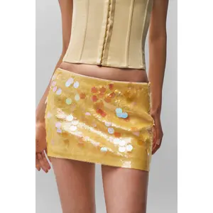 Low Rise Paillette Skirt