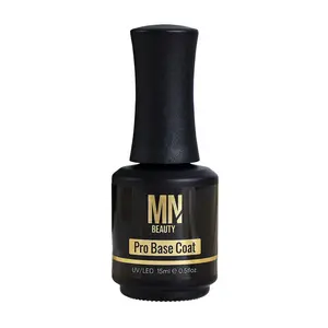 MN BEAUTY Pro Base Coat - Professional Grade Nail Care Cosmetic Foundation Gel for Nail Art, Smooth Manicure, Maximum Adhesion, Durable Wear - 15ml