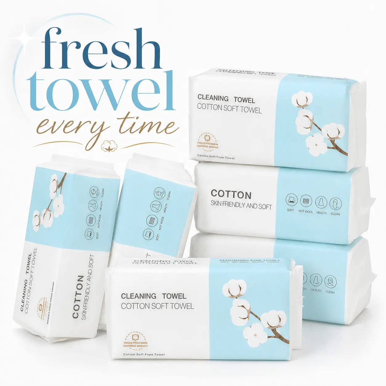[NEW ARRIVAL] Disposable 100% Cotton Face Towels, Soft Dry Wipes for Cleansing, Makeup Removal, Face Towel Disposable (Home & Bathroom Supplies), Disposable Face Towel