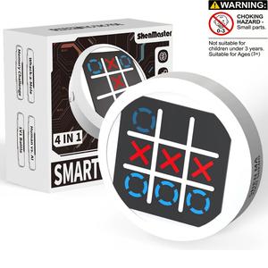 4 in 1 Electronic Tic Tac Toe Game, Portable Handheld Puzzle Game Console, Travel Games for Kids & Adults, Educational and Memory Growth Board Games