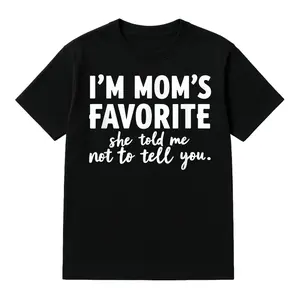Humorous I Am Mom's Favorite Cotton Unisex T Shirt Ideal Summer Golf Gift for Sons and Daughters Holiday Cute Graphic Top