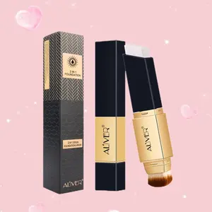 Aliver Concealer Stick & Liquid Foundation Duo, Three Colors Available, Built-In Brush Head, Long-Lasting Coverage, Smooth Texture, Moisturizing Formula