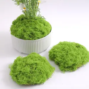 Potted plants combined with artificial green moss, artificial fake moss used for decorating handicrafts, homemade decorative centerpieces for the dining table, fairy tale garden flowers for the wedding use for preserving moss (50 grams)