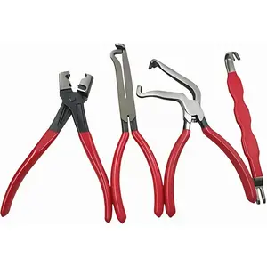 4 count Electrical Disconnect Pliers Professional Set - Electrical Connector Pliers for , Line Petrol Clip Pipe & Automotive Hose  Repair with Rapid Disconnecto Electrical Tools (Red)