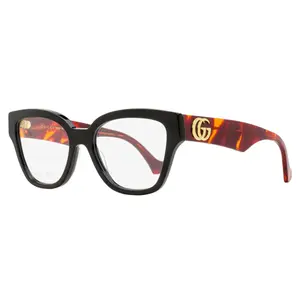 Gucci Sculpted Square Eyeglasses GG1424O 007 Black/Havana 54mm Gucci Sculpted Square Eyeglasses GG1424O 007 Black/Havana 54mm