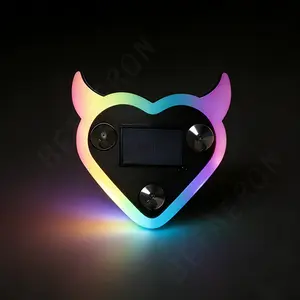 Car Heart Solar LED Light T0746 - Wireless Ambient Alert Lamp for Rear Triangle Window Interior Night Driving Decor Valentine's Day Gift