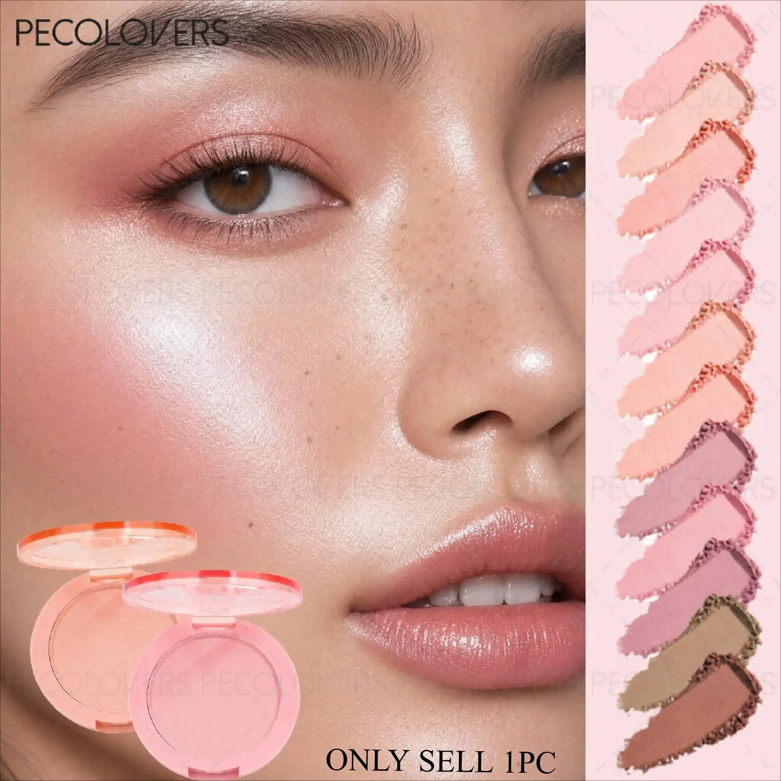1PC Radiant Glow Blush ,  Smooth, Waterproof Enhances Complexion, Makeup Provides Instant Results for Any Occasion，Ideal Gift for Girls