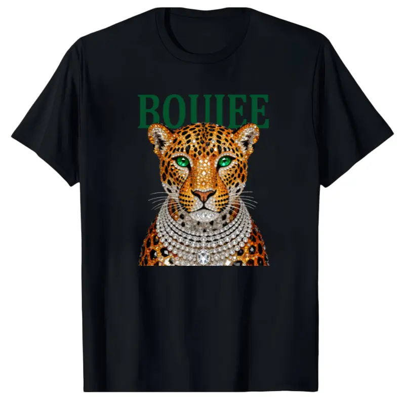 Vintage Leopard Print Shirt, Glam Fashion Graphic Tee, Trendy Animal Print T-Shirt,Women’s Luxury Aesthetic Short Sleeve,Glam Fashion Top