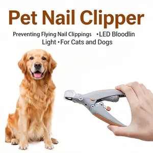 Pet Nail Clippers with LED Light — Waterproof, Portable Claw Trimmer for Small Dogs and Cats. Features an integrated LED light that illuminates the pet's nail, allowing you to trim with precision and avoid accidentally injuring their paws.