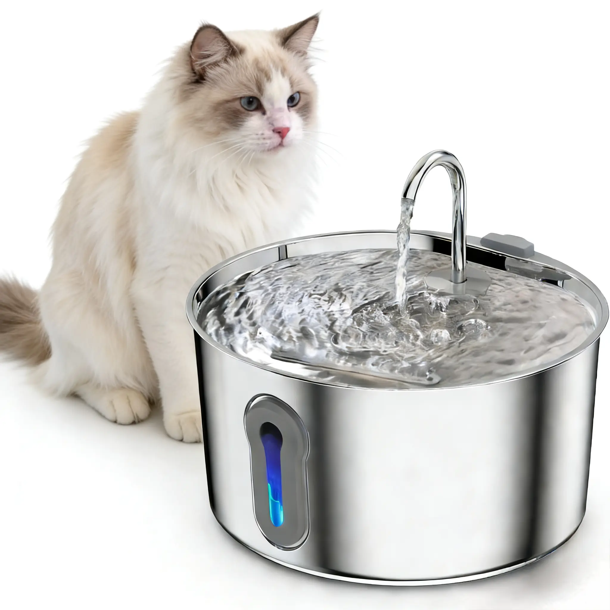 Cat Water Fountain, 4L Large Capacity, Quiet Operation, Automatic Pet Water Dispenser, 304 Stainless Steel, Easy to Clean, USB Powered, Filter Included, for Cats & Multi-Pet Use cat stuff for indoor