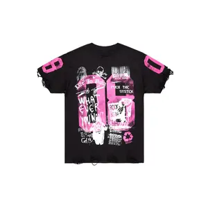 Kammile Black/Pink Oversized T-Shirt