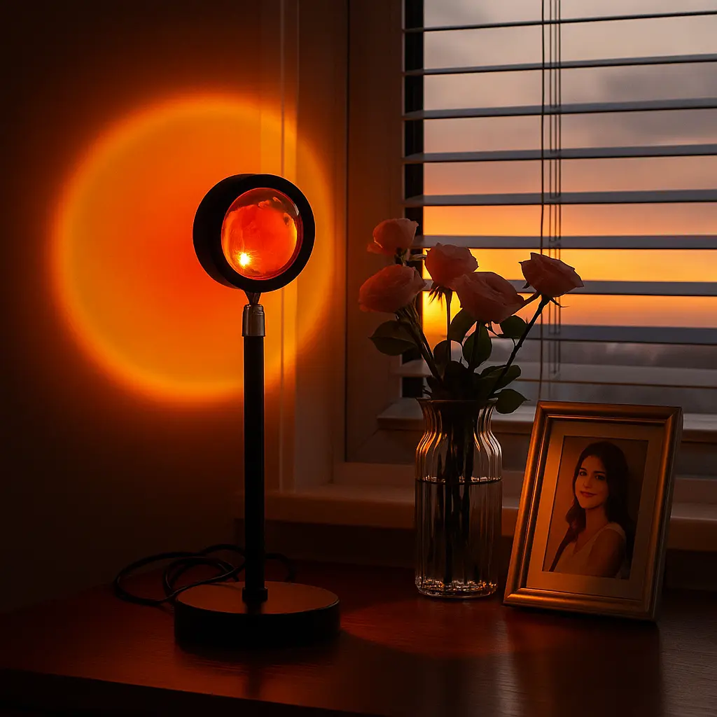 Comfamoli Aesthetic Sunset Lamp Projector, RGB LED Sunset Night Light with Remote Control, Sunset Projection Mood Lamp for Room Decor Bedroom, Sunset Light for Tiktok Selfie Photography Cozy Room Vibe Party Romantic Gift timeless