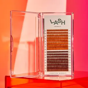 Brown Lashes Buttery Volume Lashes 0.05 / DARK BROWN Lash Extensions for Pro Lash Artistry / Hand-Making Russian Fans / PBT Fiber Faux Mink