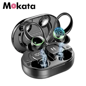 2026 Wireless Earbud Bluetooth 5.4 Headphones Sports with Earhooks, Earphones Wireless Bluetooth ENC Noise Cancelling, 50H Playtime, IP7 Waterproof Ear buds In Ear for Sport/Running/Gym, Dual LED Display in-ear