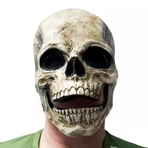 Latex Moving Mouth Skull Adult Costume Mask | One Size