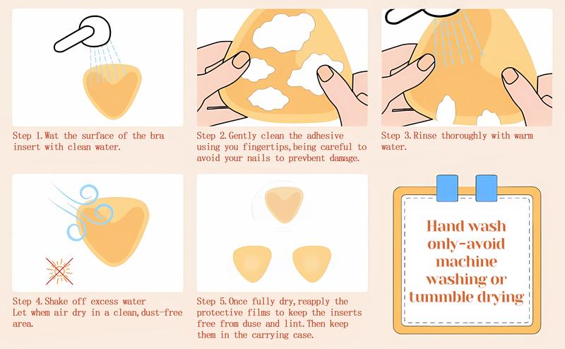 VRCOMFY Double-Sided Sticky Bra Pads - Invisible Lift Push Up Adhesive Silicone Breast Pads for Women, No-Slip Waterproof Sticky Bra Inserts for Low Cut Tops, Swimsuits, Dresses, A-D Cup