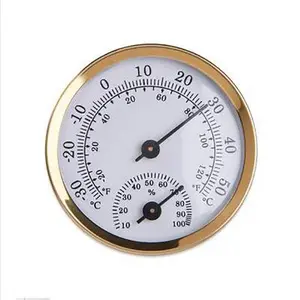 Mini Embedded Temperature and Humidity Meter, Round Thermometer, Temperature and Humidity Meter for Car, Luggage, Musical Instrument, Small Stamp Storage