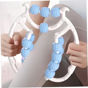 Upgraded blue (20 wheels) circular leg massager assists thin legs to eliminate muscle massager, relaxes kneading roller shaft exercise artifact, gives family the best birthday gift, and gives lover the best Valentine's Day gift