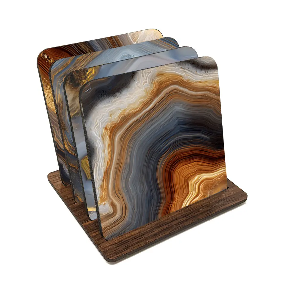 Smoky Agate Coaster Set