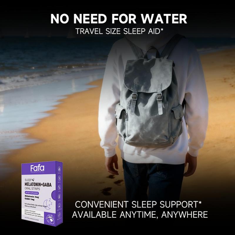 FAFA Sleep Melatonin+GABA Oral Strips – 3mg Melatonin + 7mg GABA | Mouth Tape For Sleep, Sleep Support | Sugar-Free, Gluten-Free, Soy-Free | Mango Flavor | 30-Day Supply