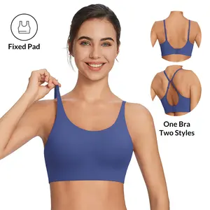 baleaf Sweatleaf Adjustable Sports Bras for Women Padded Racerback Yoga Bra High Impact Molded Cup Workout Bra