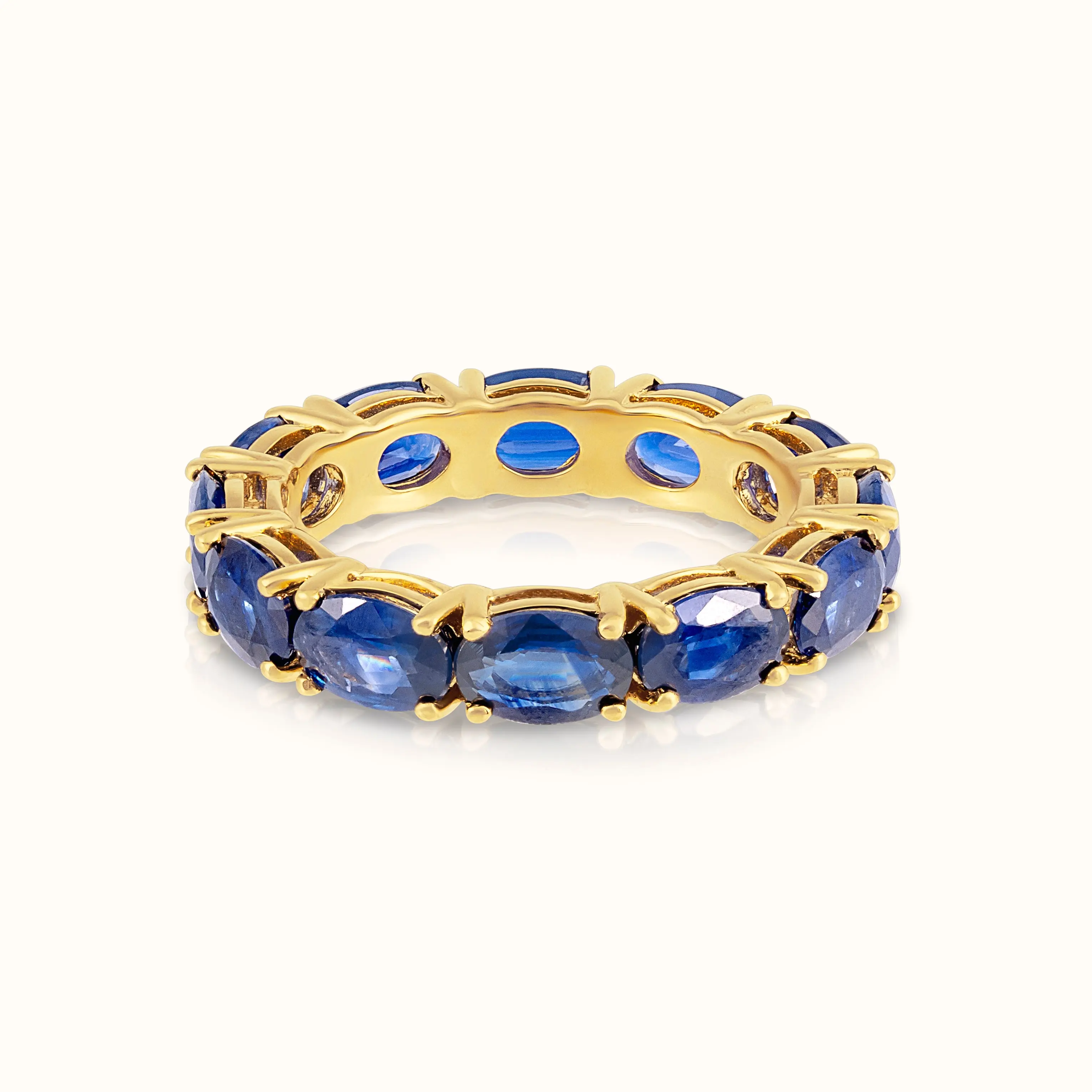 East West Sapphire Oval Eternity Ring