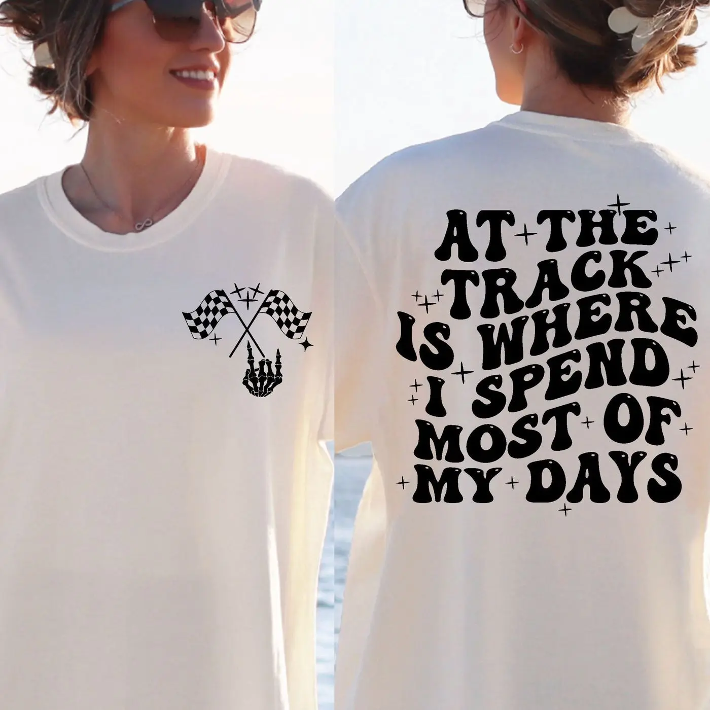 At the track is where I spend most of my days shirt, race car shirt, racing shirt, trendy race tee, trendy motocross, bike