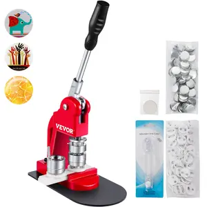 TikTokShopBlackFridayVEVOR Button Maker 1 inch Button Badge Maker 25mm Pins Punch Press Machine 499 pcs Free Button Parts + Circle Cutter (25mm 499pcs) for Halloween