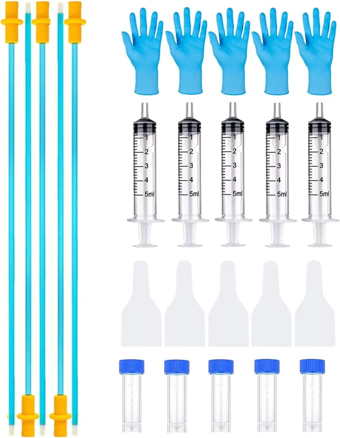 5 Set AI Artificial Insemination Dog Breeding Kit, Canine Breeding Kit, Disposable Canine Artificial Insemination, Dog Insemination Breeder Kit, Canine Breeding Supplies for Large Breeds (7.87 inch)S