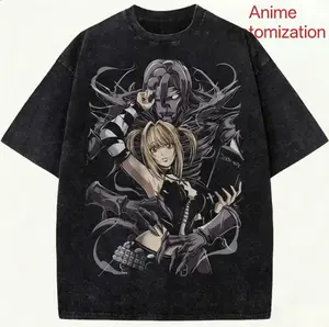 valentine shirts MisaMisa Printed Tee Anime Death Note Clothing Men Women Retro Washed hot product tees Short Sleeve Tshirt Washed Retro Fashion