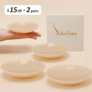 SalidaBebé Adhesive Nipple Cover(2 pairs),Sticky Silicone Invisible Pasties for Women not icky,circle Perfect for Summer Beachwear, Camisoles, & Gym Wear,Reusable Waterproof