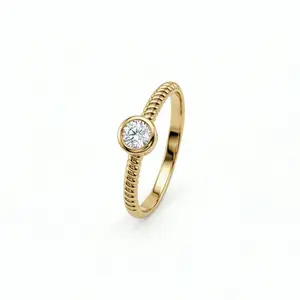 Solitaire Stackable Ring | Gold Ring for Women