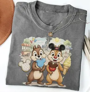 Youth & Adult Funny Chip And Dale Disneyland Snack Shirt, Park Ice Cream Shirt, Chip Dale Double Trouble Tee, Magic Kingdom Family