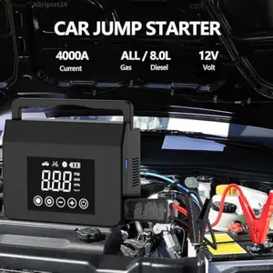 Portable Car Jump Starter with Air Compressor,4000A Car Battery Jump Starter (ALL Gas/7.0L Diesel) with 150PSI Tire Inflator, 12V Car Battery Jump Power,15000mAh Power Bank With LED LightAGripset24 FFVentureVibe8