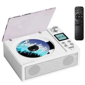 M-Amazup Multifunctional CD Player, Compact Bluetooth CD Player with Hi-Fi Stereo Sound, Anti-Skip, Remote Control, USB Music Playback, Dual Stereo Speakers, LED Display, Rechargeable Portable CD Player with Bluetooth, FM Radio, USB/TF Card Support