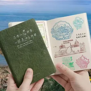 Anti-anxiety pleated leather notebook a6 blank thickened pocket notebook stamped collection diary travel seal book Fill Blank Journal