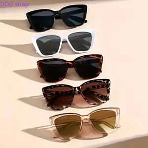 5PCS Oversized Vintage Cat Eye Women's Sunglasses Set, 2026 Trendy Retro Unisex Polarized Eyewear, Lightweight PC Frame, Night Vision Shades for Driving & Summer Travel