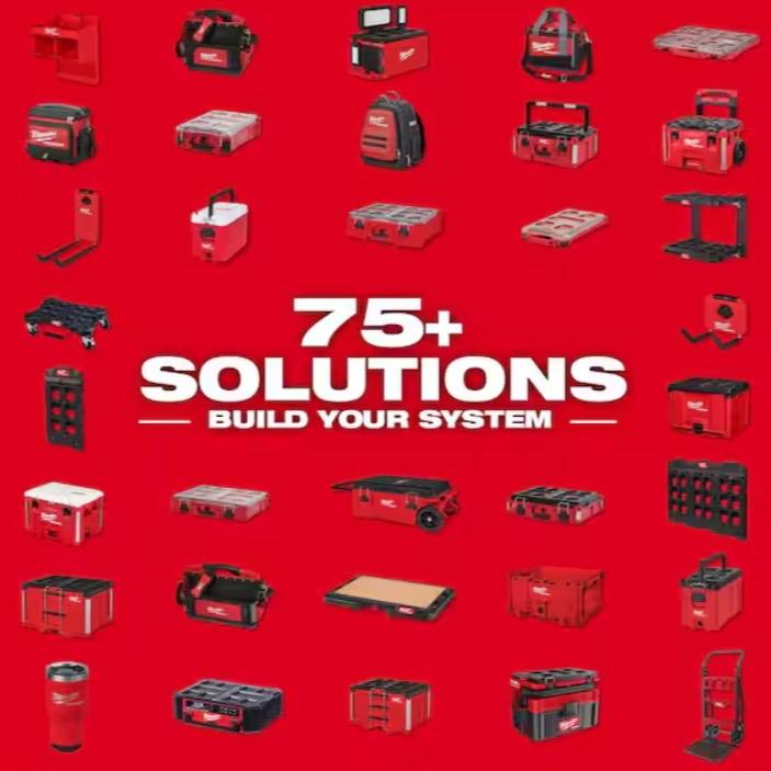 Milwaukee PACKOUT 22 in. Medium Red Tool Box with 75 lbs. Weight Capacity - Heavy Duty Storage Organizer